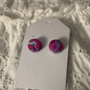 Colorful Round Stud Earrings
